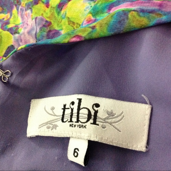 Tibi Printed Silk Wrap Effect Dress Size 6 Green - Picture 5 of 7